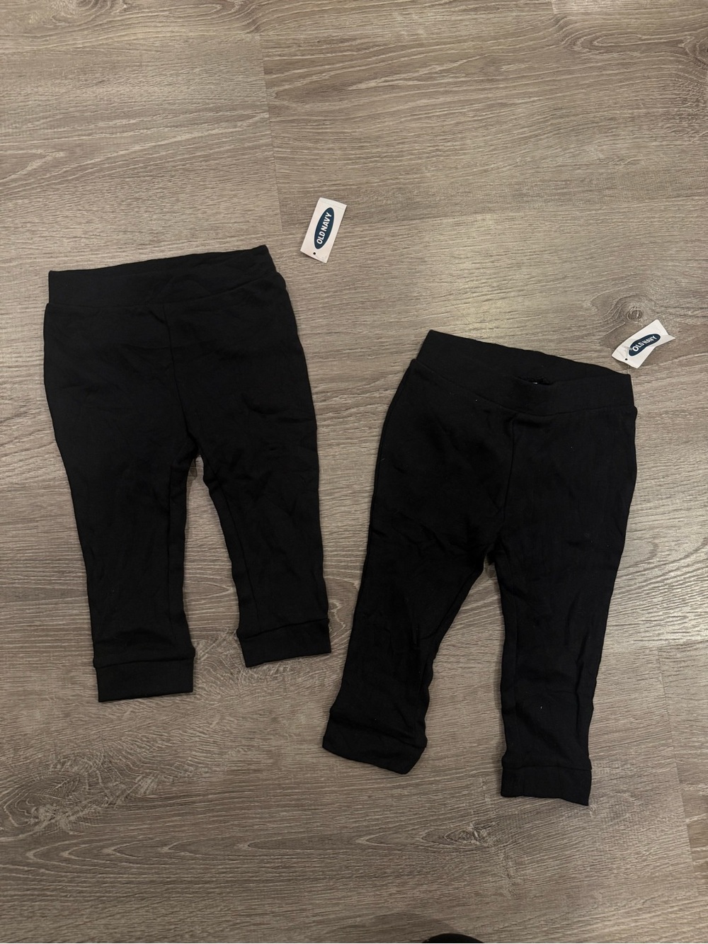 NWT Two Pairs of Old Navy Toddler Black Leggings Size 12-18 Months
